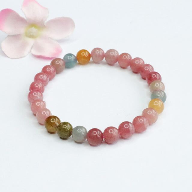 Round Bead Natural Tourmaline Strings Bracelet - Dazpy