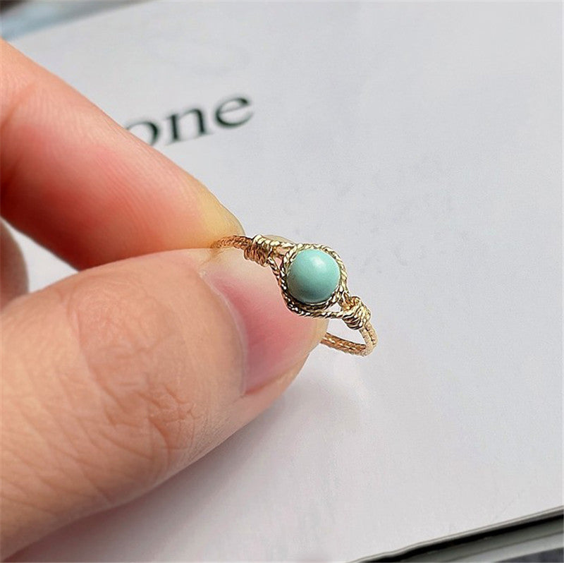 Fashion Natural Turquoise Handmade Ring - Dazpy