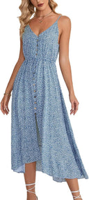 Vestido midi de tirantes con cuello en V para mujer