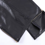 Solid Colour Shiny PU Leather Trousers Men's Punk Rock Loose