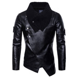 Men's Motorcycle Leather Jacket Personality Washed Leather Jacket Coat