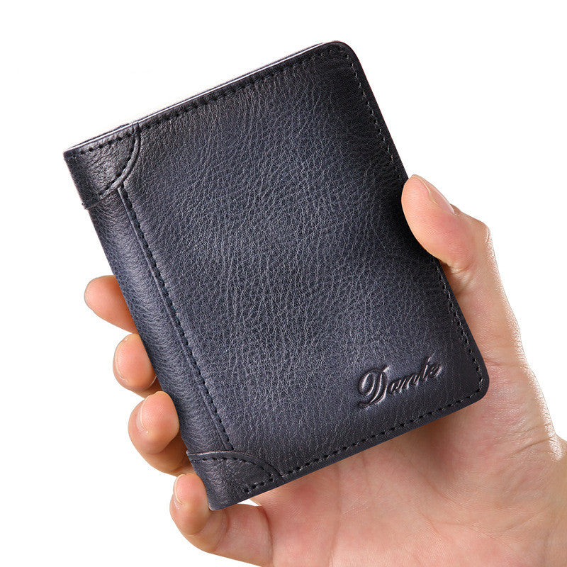 Men's Leather RFID Anti-theft Brush Retro Wallet - Dazpy