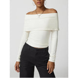 Eleganter Off-Shoulder Strickpullover