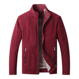 Stand-up Collar Jacket Autumn Plus Velvet Cotton Coat Outerwear