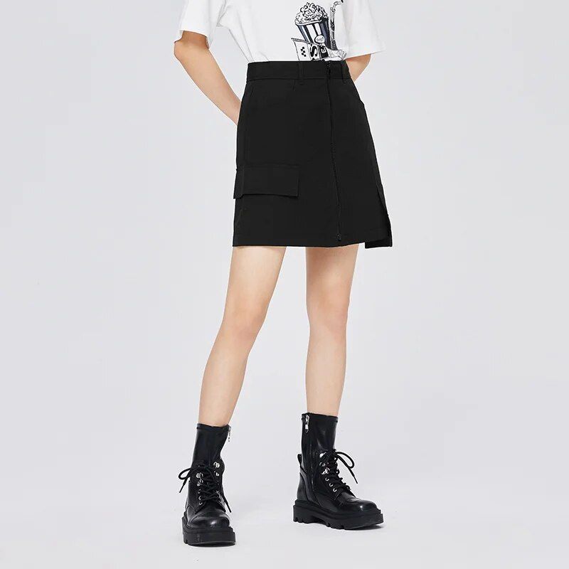 Chic High-Waist Knee-Length Skirt