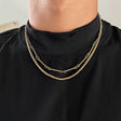 Double Layered Necklace Titanium Steel Versatile - Dazpy