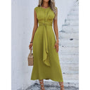 Women's Button-Detail Tie-Waist Midi Dress