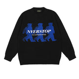 American Street Retro-Pullover mit Rundhalsausschnitt