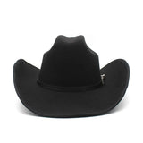 Black Roll Brim Fedora Cowboy Hat