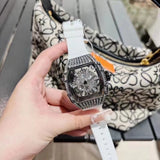 Hollow Full Diamond Luxury Women's Watch Silicone - Dazpy