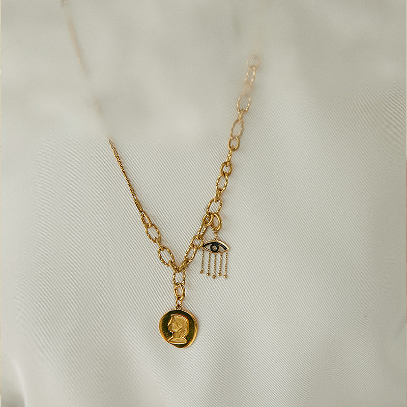 Diy Gold Coin Pendant Bracelet With Beads - Dazpy