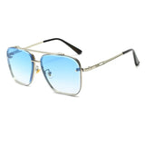 Gafas de sol clásicas vintage cuadradas: gafas de sol de lujo con montura de metal y protección UV400 para hombres y mujeres