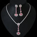 Light Luxury Premium Zircon Pendant Necklace Earring Set - Dazpy