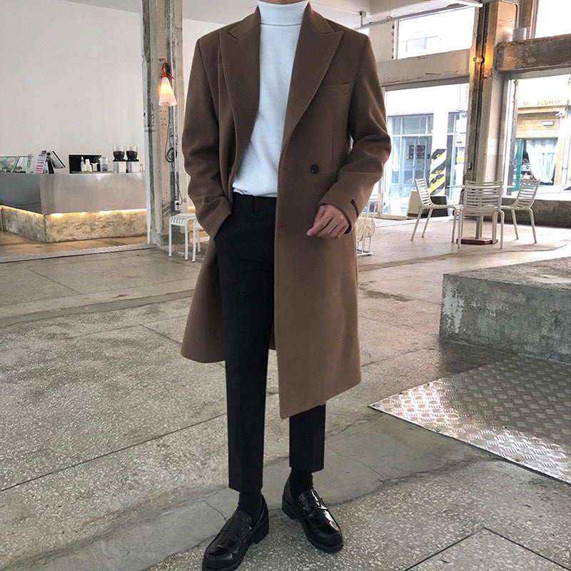 Men's Mid-length Thickened Double-sided Woolen Coat