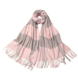 Elegant Plaid Cashmere Shawl - Long Warm Tassel Wrap