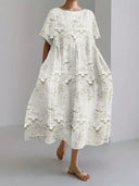 Women's Loose Round-Neck Digital-Print Dress