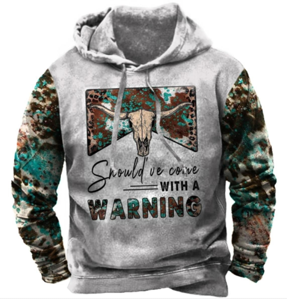 European And American 3D Printed Animal Graffiti Loose Hooded Sweater