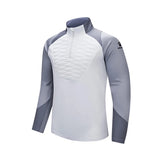 Suéter deportivo acolchado con media cremallera para hombre: suéter de entrenamiento con colores en contraste