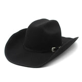 Schwarzer Fedora-Cowboyhut mit Rollkrempe