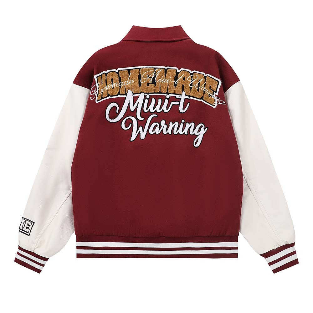 Men's Jacket Embroidered Color Matching Baseball Uniform