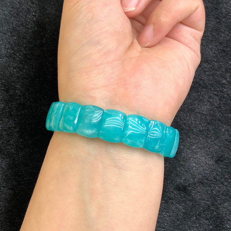 Women's Natural Crystal Amazonite Hand Row Bracelet - Dazpy