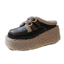 Pantuflas de cuña con detalle de hebilla para mujer de PU