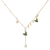 Women's Fashion Temperament Bell Orchid Flower Pendant Necklace - Dazpy