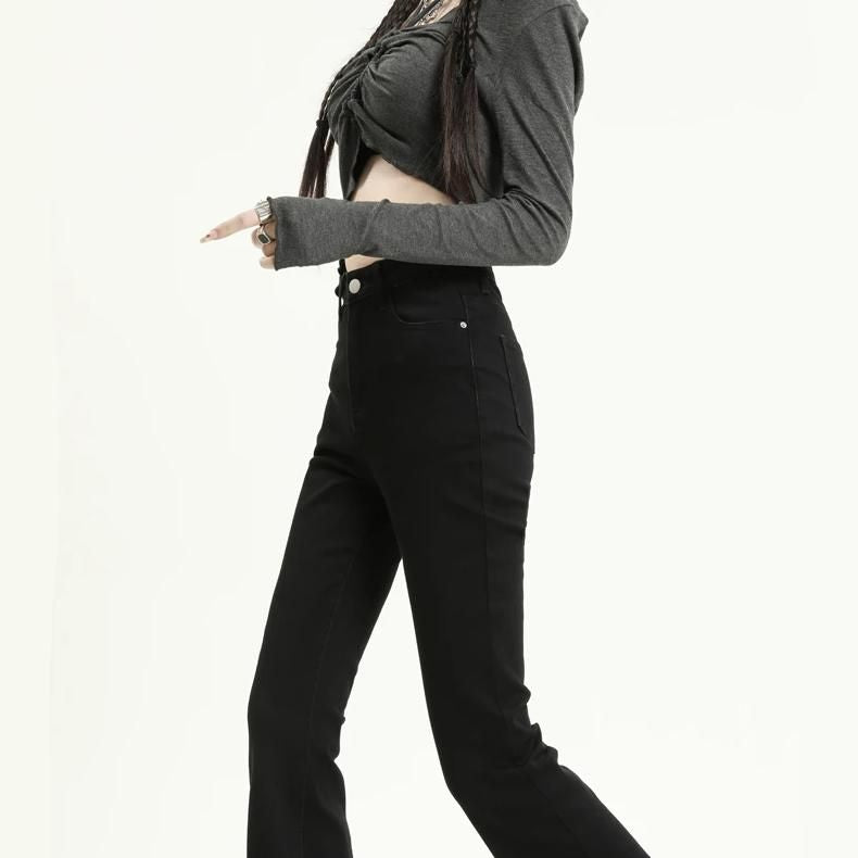 High Waist Slim Flare Jeans für Damen