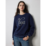 Herbst Sweatshirt mit Buchstaben und Perlenstickerei