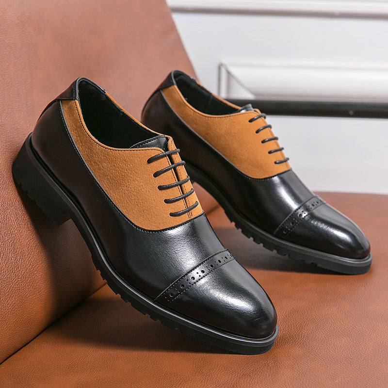 Mocasines formales de cuero estilo brogue de lujo para hombre