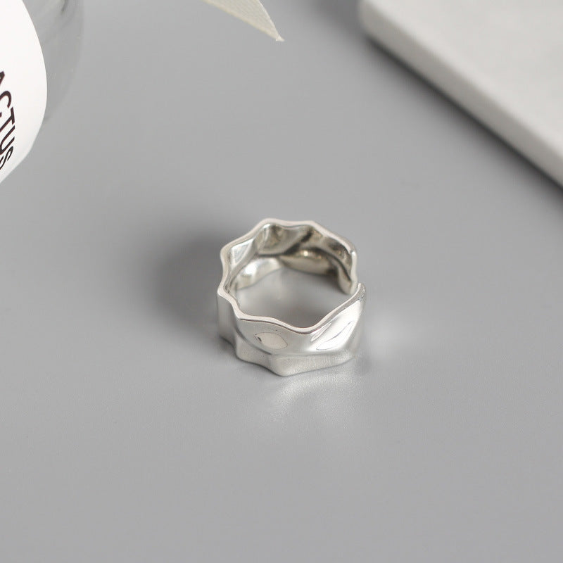 Ladies Sterling Silver Retro Ring - Dazpy