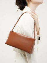 Vintage Genuine Leather Baguette Shoulder Bag for Women