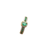 Jewelry Natural Emerald Ring S925 Silver Female - Dazpy