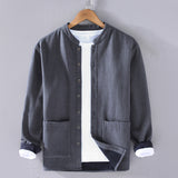 Men's Loose Velvet Thickened Cotton And Linen Casual Composite Jacket