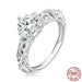 Luxurious Zircon Pattern Ring White Gold Plated - Dazpy