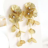 Trendy Strass Blume Quaste Ohrringe