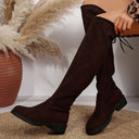 Women's Leopard Lace-Up Over-Knee Boots
