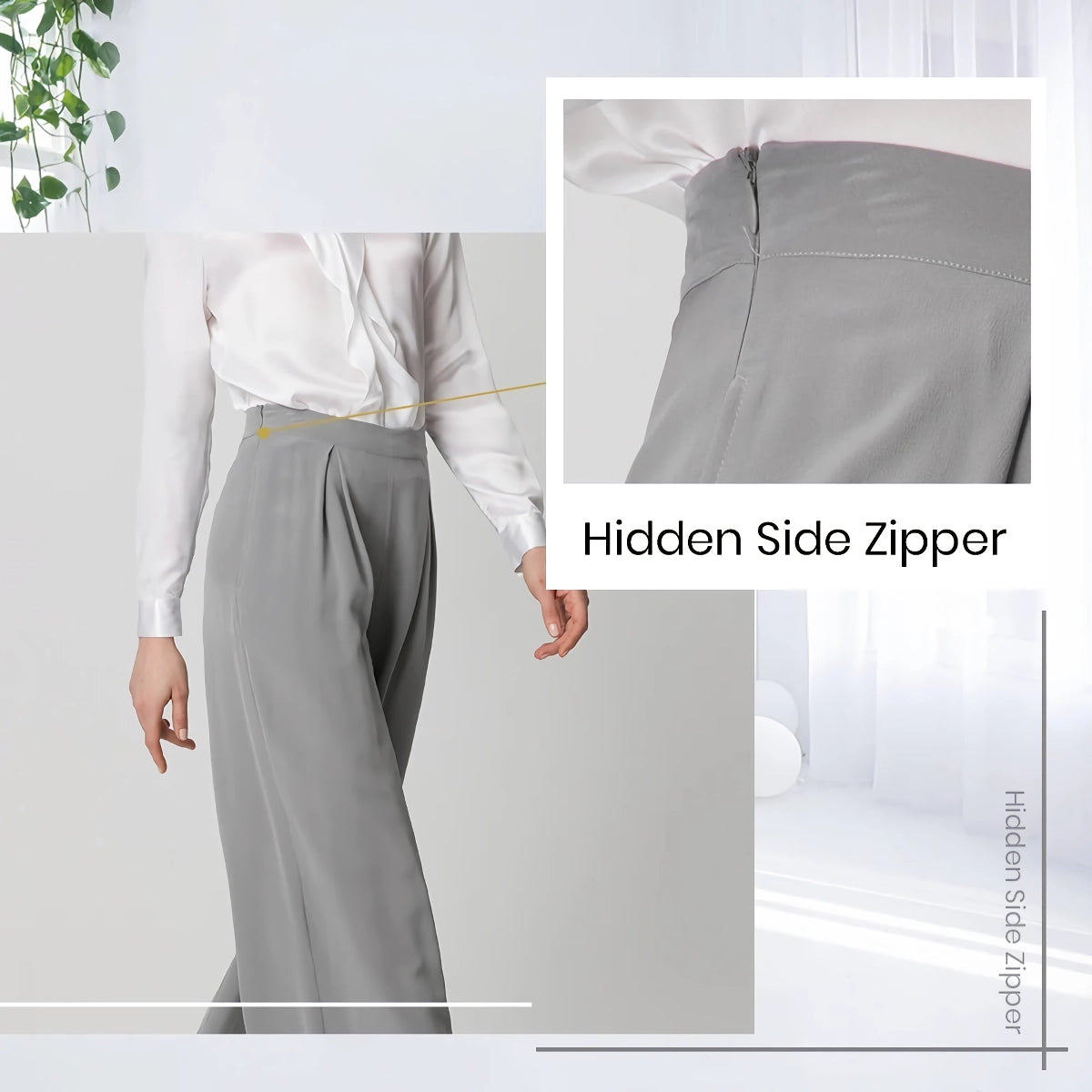 Chic Silk Wide Leg Pants