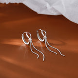 Knotted Tassel Earrings Female Sterling Silver - Dazpy