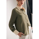 Chic Silk Crepe De Chine Dress Shirt for Women