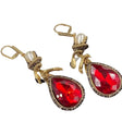 Women's Pearl Rhinestone With Ruby Earrings - Dazpy