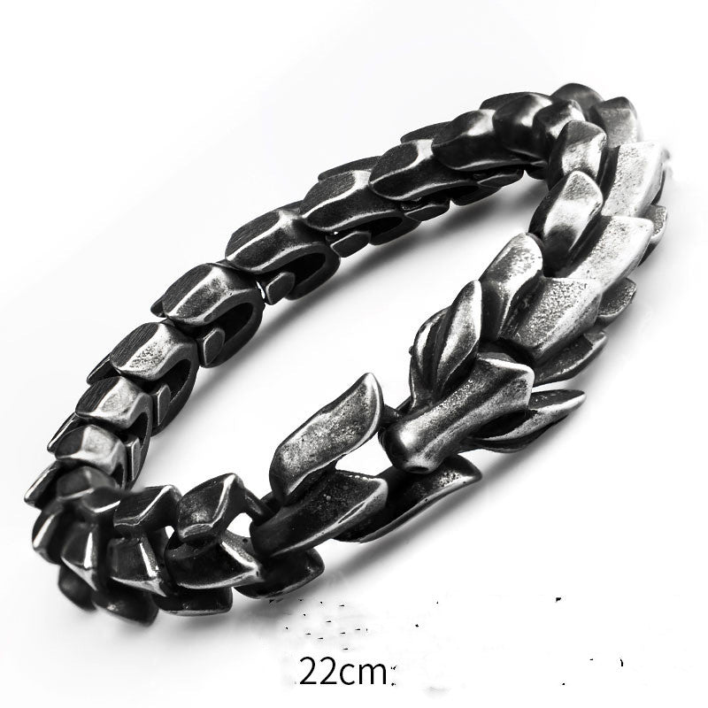 Men's Trendy Titanium Steel Keel Chain European And American Retro Wide Bracelet - Dazpy