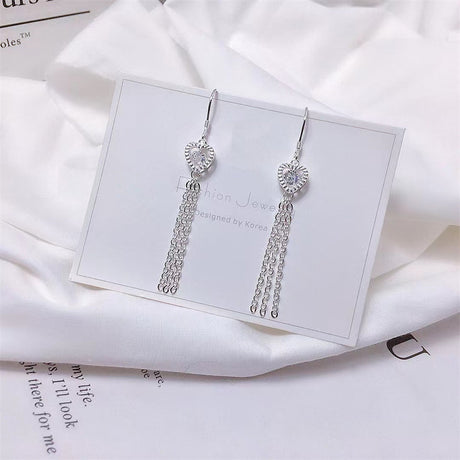 Women's Sterling Silver Love Earrings - Dazpy