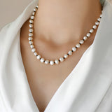 Freshwater Pearl Black Spinel Necklace Sweater Chain - Dazpy