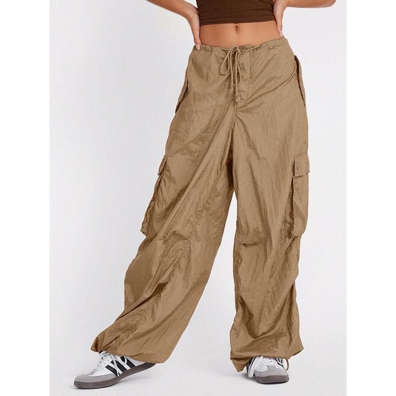 Pantalones cargo estilo safari de cintura alta