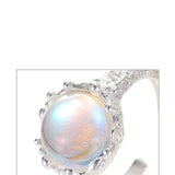 Design Sterling Silver Ring With Moonlight Stone For Women - Dazpy