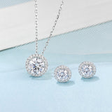 S925 Sterling Silver Moissanite Jewelry Set - Dazpy