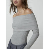 Eleganter Off-Shoulder Strickpullover