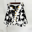 Women's Floral Cotton A-Line Skirt or White Shirt