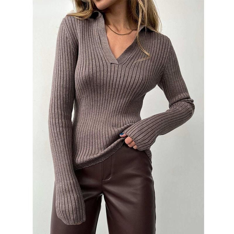 Slim Fit-Pullover mit Polokragen für Damen